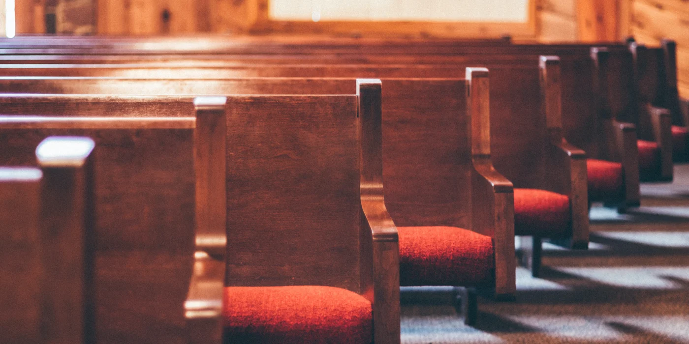 Empty church pews